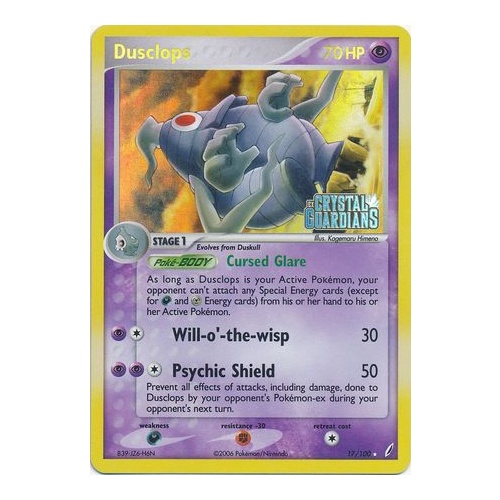 Dusclops 17/100 EX Crystal Guardians Reverse Holo Rare Pokemon Card NEAR MINT TCG