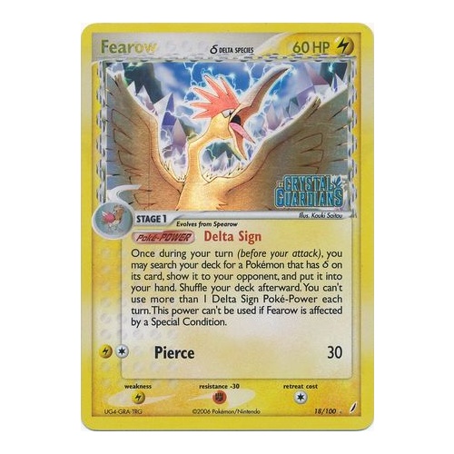 Fearow (Delta Species) 18/100 EX Crystal Guardians Reverse Holo Rare Pokemon Card NEAR MINT TCG