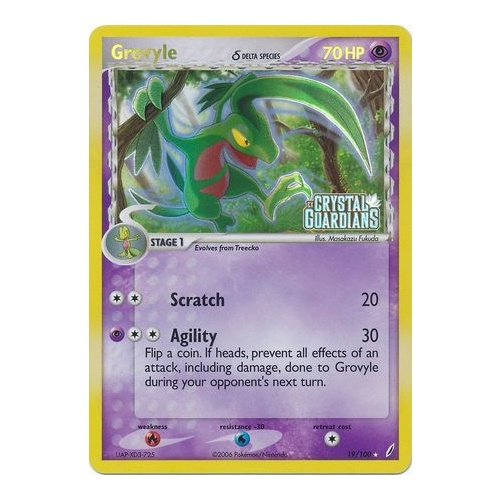 Grovyle (Delta Species) 19/100 EX Crystal Guardians Reverse Holo Rare Pokemon Card NEAR MINT TCG