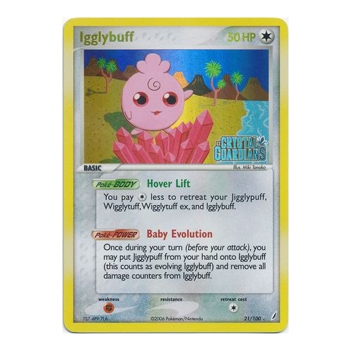 Igglybuff 21/100 EX Crystal Guardians Reverse Holo Rare Pokemon Card NEAR MINT TCG