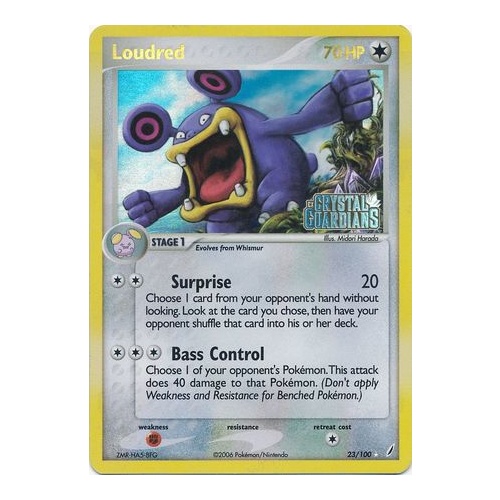 Loudred 23/100 EX Crystal Guardians Reverse Holo Rare Pokemon Card NEAR MINT TCG