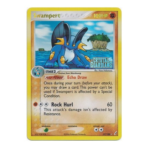 Swampert 27/100 EX Crystal Guardians Reverse Holo Rare Pokemon Card NEAR MINT TCG