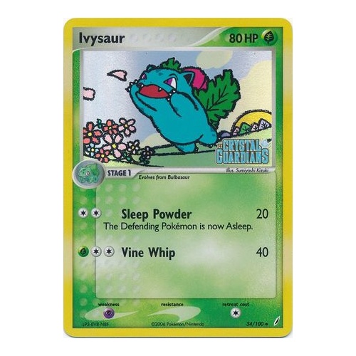 Ivysaur 34/100 EX Crystal Guardians Reverse Holo Uncommon Pokemon Card NEAR MINT TCG