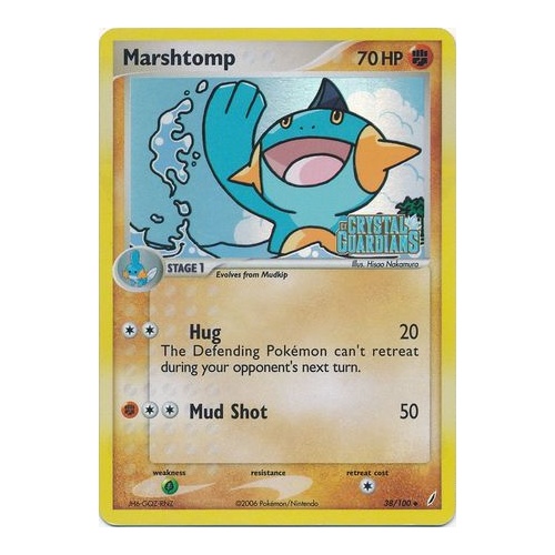 Marshtomp 38/100 EX Crystal Guardians Reverse Holo Uncommon Pokemon Card NEAR MINT TCG