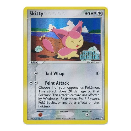 Skitty 41/100 EX Crystal Guardians Reverse Holo Uncommon Pokemon Card NEAR MINT TCG