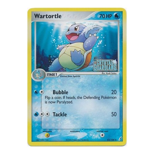 Wartortle 42/100 EX Crystal Guardians Reverse Holo Uncommon Pokemon Card NEAR MINT TCG