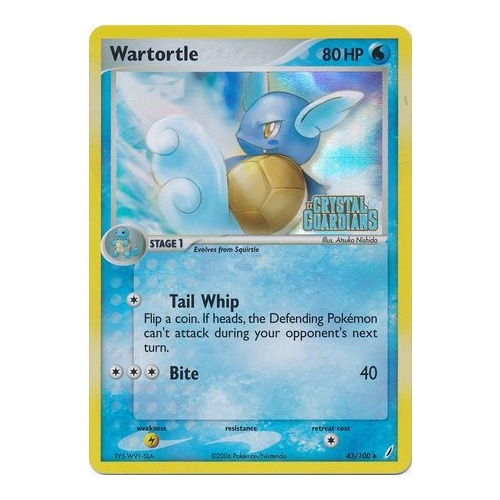 Wartortle 43/100 EX Crystal Guardians Reverse Holo Uncommon Pokemon Card NEAR MINT TCG
