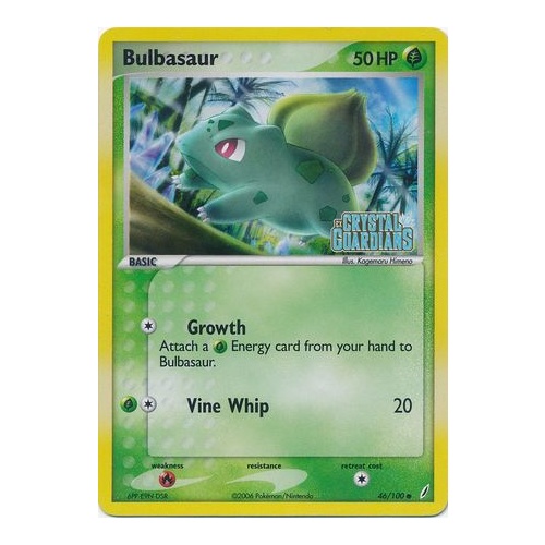 Bulbasaur 46/100 EX Crystal Guardians Reverse Holo Common Pokemon Card NEAR MINT TCG