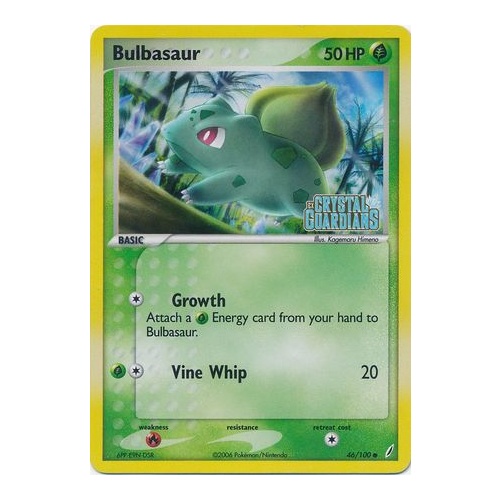 Bulbasaur 46/100 EX Crystal Guardians Reverse Holo Common Pokemon Card NEAR MINT TCG