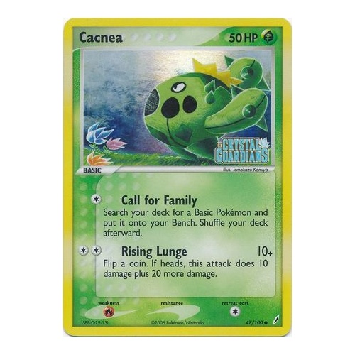 Cacnea 47/100 EX Crystal Guardians Reverse Holo Common Pokemon Card NEAR MINT TCG