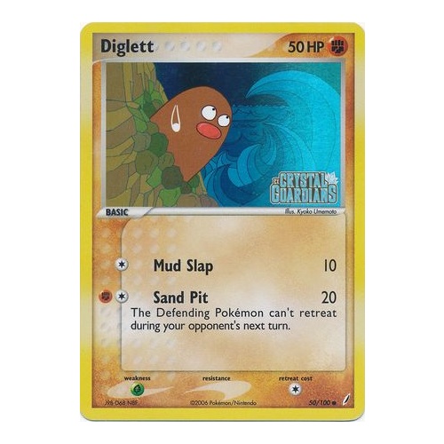 Diglett 50/100 EX Crystal Guardians Reverse Holo Common Pokemon Card NEAR MINT TCG