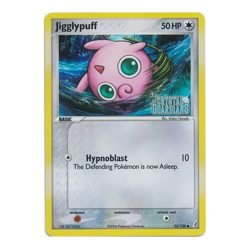 Jigglypuff 53/100 EX Crystal Guardians Reverse Holo Common Pokemon Card NEAR MINT TCG