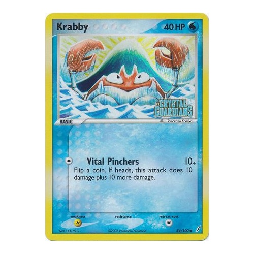Krabby 54/100 EX Crystal Guardians Reverse Holo Common Pokemon Card NEAR MINT TCG