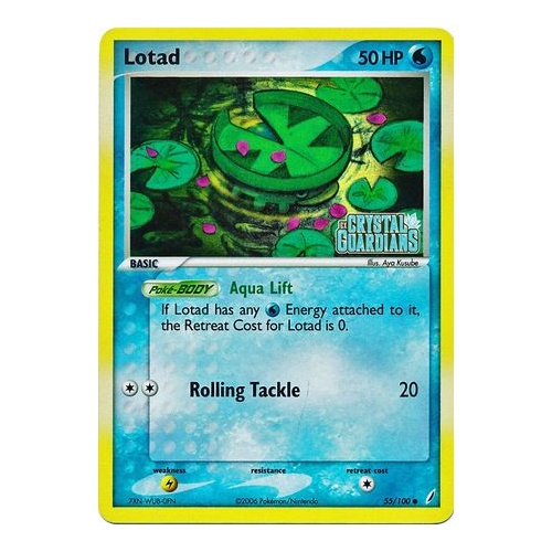 Lotad 55/100 EX Crystal Guardians Reverse Holo Common Pokemon Card NEAR MINT TCG