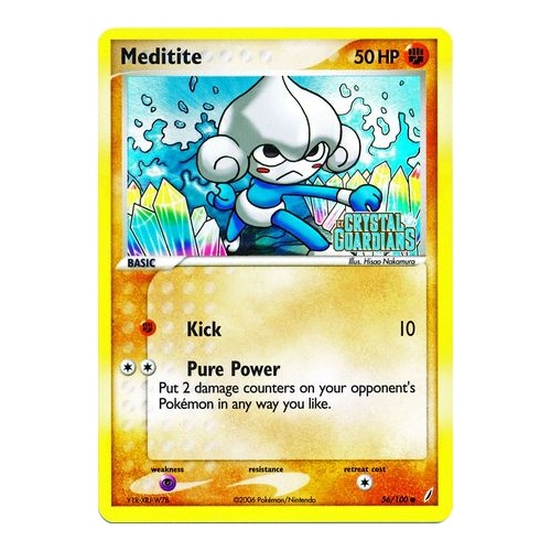 Meditite 56/100 EX Crystal Guardians Reverse Holo Common Pokemon Card NEAR MINT TCG