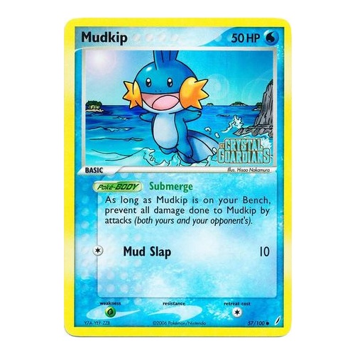 Mudkip 57/100 EX Crystal Guardians Reverse Holo Common Pokemon Card NEAR MINT TCG