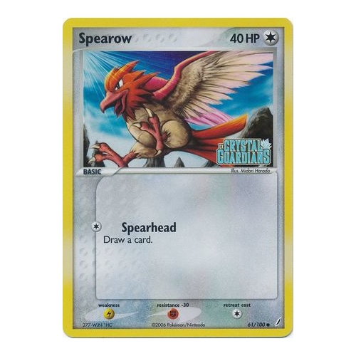 Spearow 61/100 EX Crystal Guardians Reverse Holo Common Pokemon Card NEAR MINT TCG