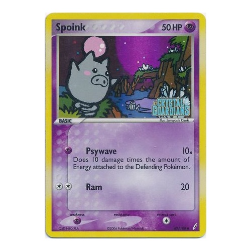 Spoink 62/100 EX Crystal Guardians Reverse Holo Common Pokemon Card NEAR MINT TCG