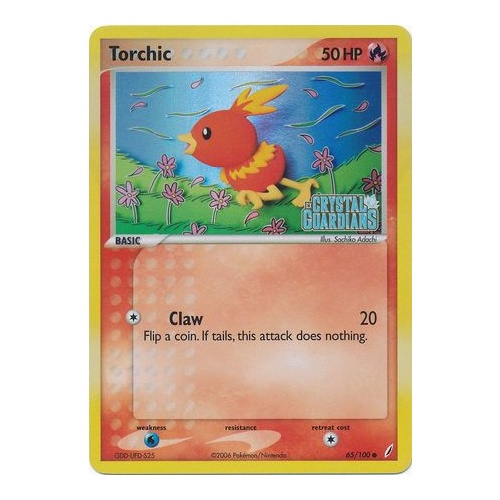 Torchic 65/100 EX Crystal Guardians Reverse Holo Common Pokemon Card NEAR MINT TCG