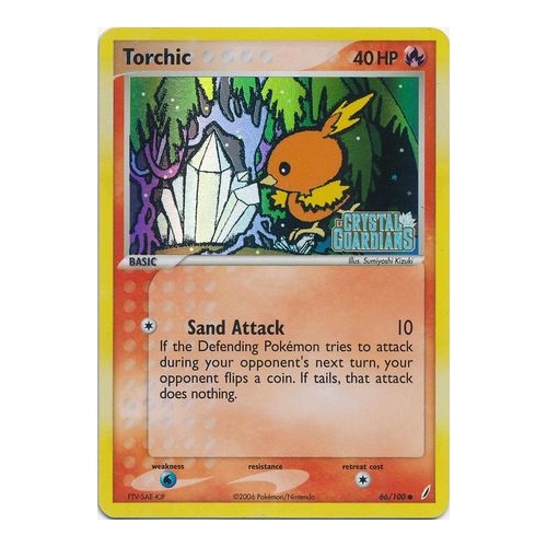 Torchic 66/100 EX Crystal Guardians Reverse Holo Common Pokemon Card NEAR MINT TCG