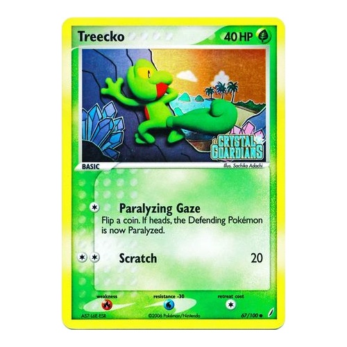 Treecko 67/100 EX Crystal Guardians Reverse Holo Common Pokemon Card NEAR MINT TCG