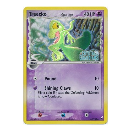 Treecko (Delta Species) 68/100 EX Crystal Guardians Reverse Holo Common Pokemon Card NEAR MINT TCG