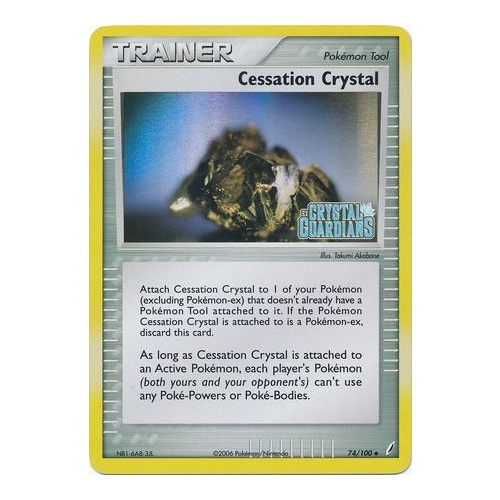 Cessation Crystal 74/100 EX Crystal Guardians Reverse Holo Uncommon Trainer Pokemon Card NEAR MINT TCG