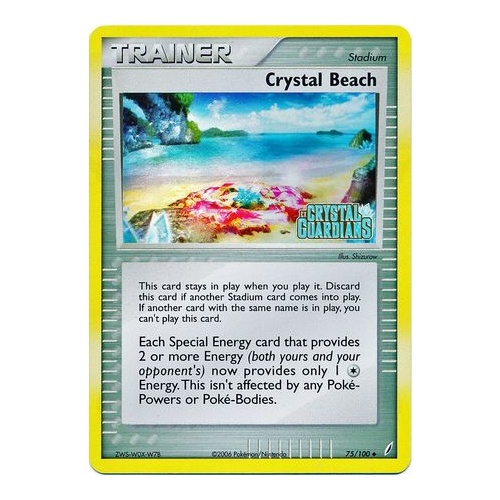 Crystal Beach 75/100 EX Crystal Guardians Reverse Holo Uncommon Trainer Pokemon Card NEAR MINT TCG