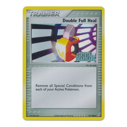 Double Full Heal 77/100 EX Crystal Guardians Reverse Holo Uncommon Trainer Pokemon Card NEAR MINT TCG