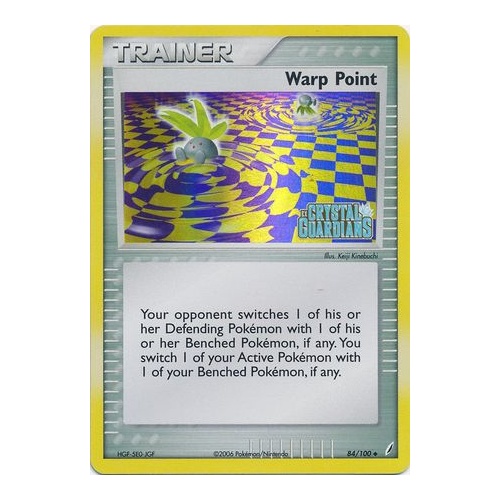 Warp Point 84/100 EX Crystal Guardians Reverse Holo Uncommon Trainer Pokemon Card NEAR MINT TCG