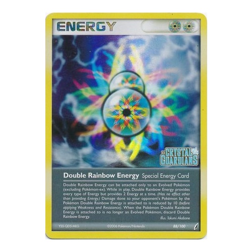 Double Rainbow Energy 88/100 EX Crystal Guardians Reverse Holo Rare Pokemon Card NEAR MINT TCG