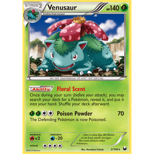 Venusaur 3/108 BW Dark Explorers Pokemon Card NEAR MINT TCG