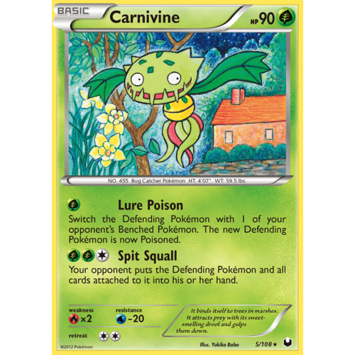 Carnivine 5/108 BW Dark Explorers Rare Pokemon Card NEAR MINT TCG