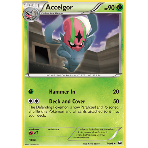 Accelgor 11/108 BW Dark Explorers Rare Pokemon Card NEAR MINT TCG