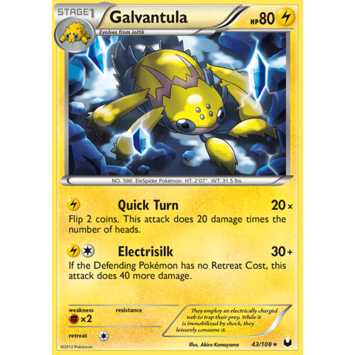 Galvantula 43/108 BW Dark Explorers Rare Pokemon Card NEAR MINT TCG