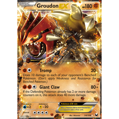 Groudon EX 54/108 BW Dark Explorers Holo Ultra Rare Pokemon Card NEAR MINT TCG