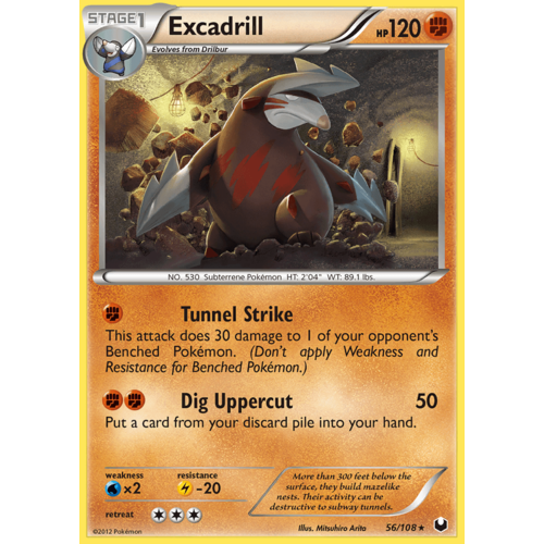 Excadrill 56/108 BW Dark Explorers Rare Pokemon Card NEAR MINT TCG