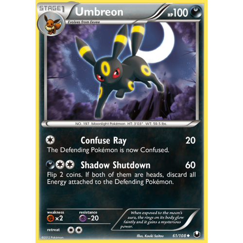 Umbreon 61/108 BW Dark Explorers Uncommon Pokemon Card NEAR MINT TCG