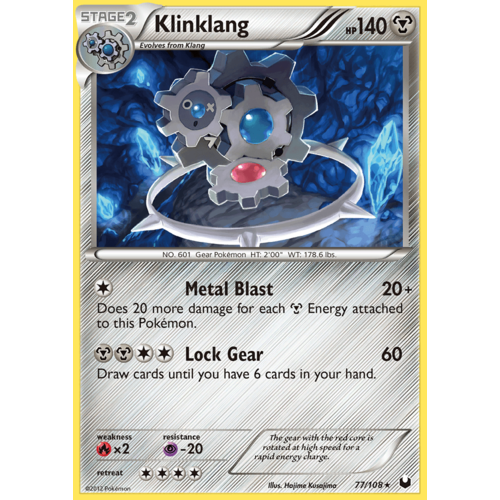 Klinklang 77/108 BW Dark Explorers Holo Rare Pokemon Card NEAR MINT TCG