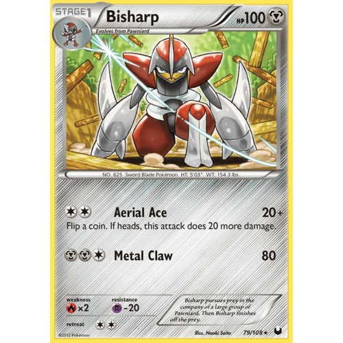 Bisharp 79/108 BW Dark Explorers Rare Pokemon Card NEAR MINT TCG