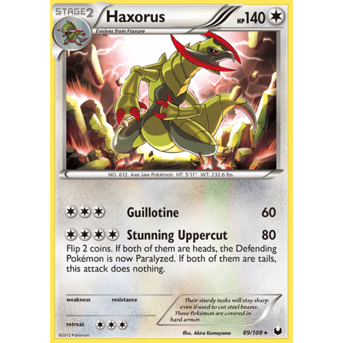 Haxorus 89/108 BW Dark Explorers Holo Rare Pokemon Card NEAR MINT TCG