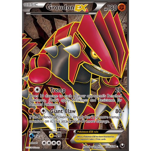 Groudon EX 106/108 BW Dark Explorers Holo Ultra Rare Full Art Pokemon Card NEAR MINT TCG