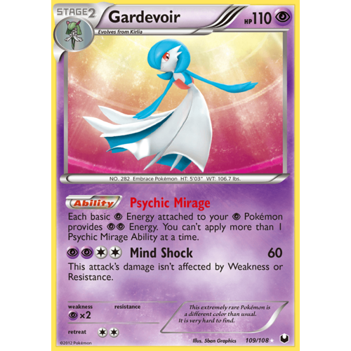 Gardevoir 109/108 BW Dark Explorers Holo Secret Rare Pokemon Card NEAR MINT TCG