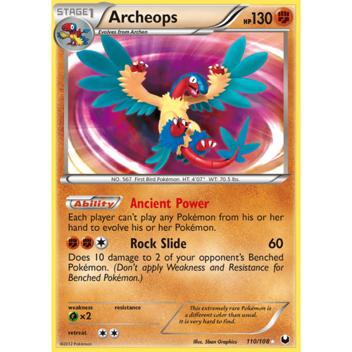 Archeops 110/108 BW Dark Explorers Holo Secret Rare Pokemon Card NEAR MINT TCG