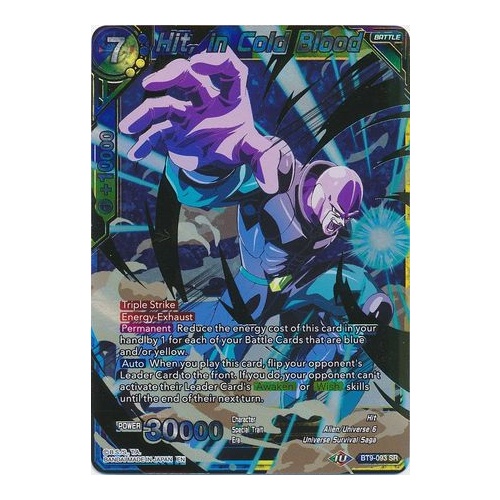 Hit, in Cold Blood BT9-093 Universal Onslaught Super Rare Dragon Ball Super TCG Card NEAR MINT