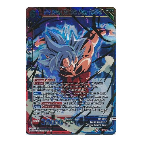 Ultra Instinct Son Goku, Energy Explosion BT9-104 Universal Onslaught Super Rare Dragon Ball Super TCG Card NEAR MINT