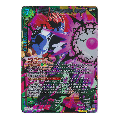 Android 13, Adamantine Avenger BT9-116 Universal Onslaught Super Rare Dragon Ball Super TCG Card NEAR MINT