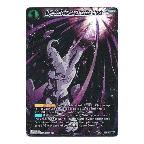 Majin Buu's Human Extinction Attack BT9-134 Universal Onslaught Iconic Attack Rare Dragon Ball Super TCG Card NEAR MINT