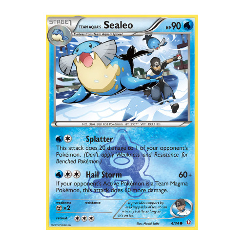 Team Aqua's Sealeo 4/34 XY Double Crisis Common Pokemon Card NEAR MINT TCG