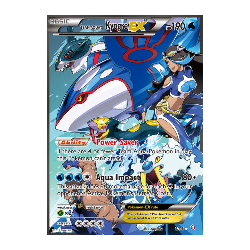 Team Aqua's Kyogre EX 6/34 XY Double Crisis Holo Ultra Rare Pokemon Card NEAR MINT TCG